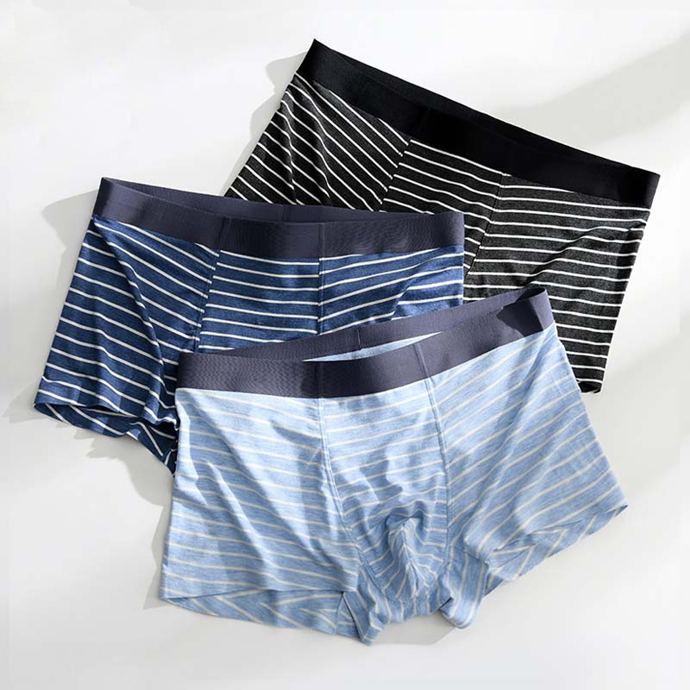 Boxer Shorts Modal - Men Soft Striped Boxers Underwear U